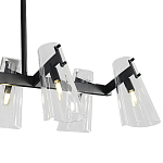 Люстра светодиодная с 8-ю прозрачными плафонами из акрила и стали Glass Cylinder Black варинант исполнения - 5 | Loft Concept в Тюмени