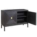 Тумба черная из дерева двухдверная Geometric Double Door Nightstand варинант исполнения - 1 | Loft Concept в Тюмени