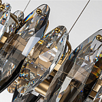 Люстра подвесная с овальными подвесками из стекла дымчатого цвета Harlow Crystal Round варинант исполнения - 5 | Loft Concept в Тюмени