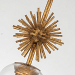 Подвесной светильник золотого цвета с колоколообразным стеклянным плафоном и декоративным элементом Elstead Lighting варинант исполнения - 5 | Loft Concept в Тюмени