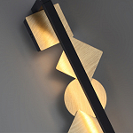 Бра вертикальное черного цвета с золотыми кругами и квадратами Gravyura варинант исполнения - 2 | Loft Concept в Тюмени