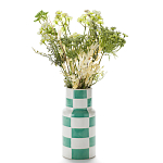 Ваза из фаянса Brighter than the Stars с шахматным принтом бирюзового цвета  варинант исполнения - 3 | Loft Concept в Тюмени