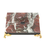 Подставка под шар квадратная из натурального камня Креноид на ножках Natural Stone Sphere Stands варинант исполнения - 1 | Loft Concept в Тюмени