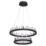 Люстра с двумя кольцами черного цвета с хрустальными элементами QUARTZ CRYSTAL варинант исполнения - 2 | Loft Concept в Тюмени