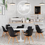 Стул с основой из пластика и мягким сиденьем Arvika Black варинант исполнения - 8 | Loft Concept в Тюмени