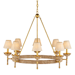 Люстра из кованого железа с отделкой плетеной веревкой и сусальным золотом Parisian Style варинант исполнения - 1 | Loft Concept в Тюмени