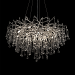 Люстра подвесная с прозрачными стеклянными подвесками в форме капель Диаметр 80 см Droplet Chandelier варинант исполнения - 8 | Loft Concept в Тюмени