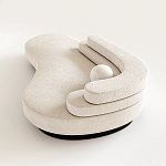 Диван Saint-Trope молочного цвета с обивкой букле  варинант исполнения - 1 | Loft Concept в Тюмени