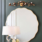 Золотое настенное зеркало Yvon Mirror варинант исполнения - 1 | Loft Concept в Тюмени