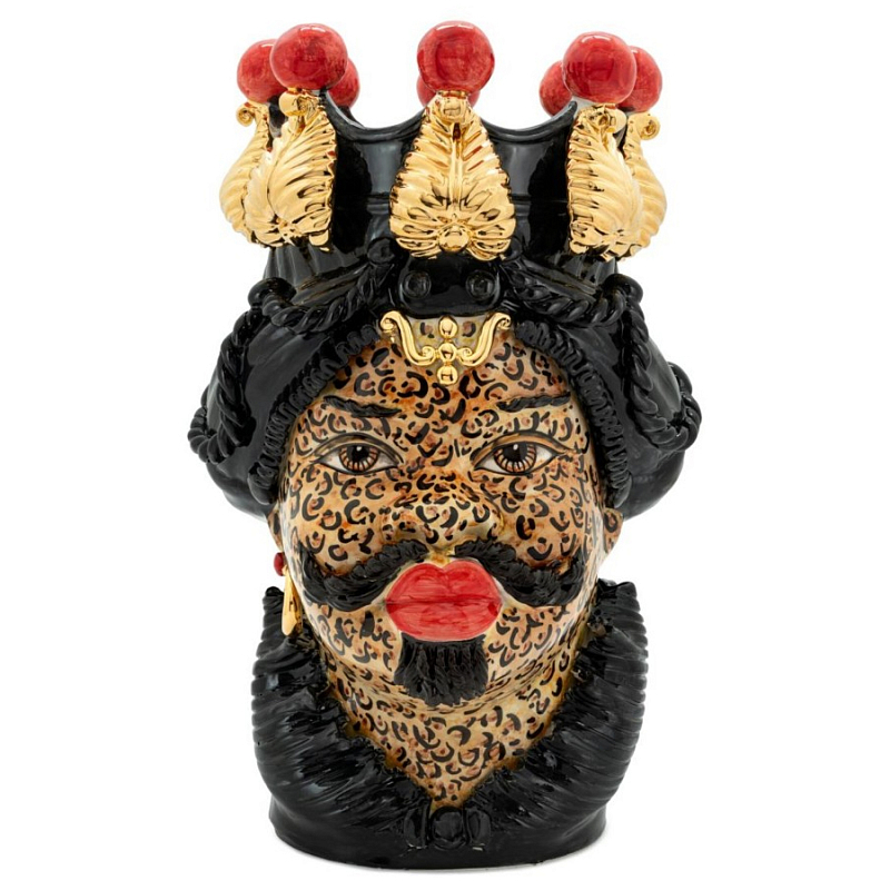 Ваза Vase Moro Man Leopard Big Черный Мульти в Тюмени | Loft Concept 