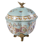 Шкатулка голубого цвета с цветочными орнаментами Blue Garden варинант исполнения - 2 | Loft Concept в Тюмени