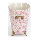 Кашпо из белого фарфора с розовым цветочным орнаментом Eden Garden варинант исполнения - 3 | Loft Concept в Тюмени