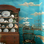 Обои ручная роспись Nantucket Crossing Brandt colourway on scenic paper варинант исполнения - 1 | Loft Concept в Тюмени