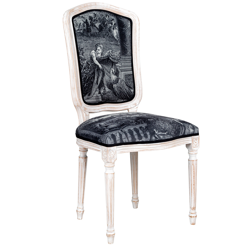 Стул Chambord Stool Черно-белый Белый винтажная патина Стул Chambord Stool Черно-белый Белый винтажная патина в Тюмени | Loft Concept