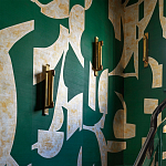 Обои ручная роспись в стиле Арт-деко Symphony Original colourway on Jade silk dupion варинант исполнения - 3 | Loft Concept в Тюмени