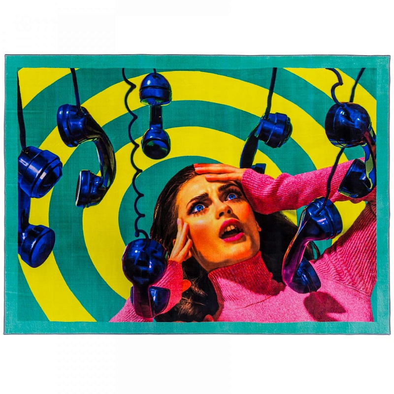 Ковер Seletti Rectangular Rug Phone Мульти Ковер Seletti Rectangular Rug Phone Мульти в Тюмени | Loft Concept