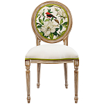 Стул бежевый из натурального бука с изображением птиц и цветов Blooming Red Birds варинант исполнения - 1 | Loft Concept в Тюмени