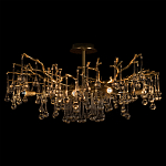 Потолочная люстра в виде ветвей деревьев золотого цвета с прозрачными подвесками-каплями Droplet Chandelier варинант исполнения - 2 | Loft Concept в Тюмени