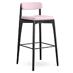 Барный стул из массива ясеня с обивкой из рогожки Elegant Ash Shape варинант исполнения - 1 | Loft Concept в Тюмени