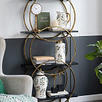 Ваза белая с крышкой с рисунком зеленых и золотых листьев 40 см Chinoiserie Ceramics варинант исполнения - 3 | Loft Concept в Тюмени