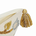 Чехол на подушку с кисточками и вышивкой птиц Ethnic mix Birds Square варинант исполнения - 3 | Loft Concept в Тюмени