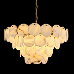 Люстра подвесная четырехъярусная с подвесками в форме дисков Cryptocrystalline Stone варинант исполнения - 2 | Loft Concept в Тюмени