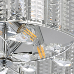 Люстра круглая на цепи цвета хром с прозрачными рельефными хрустальными пластинами Textured Glass Chandelier варинант исполнения - 4 | Loft Concept в Тюмени