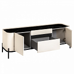 ТВ-тумба белая с чёрной столешницей с 2-мя дверками и ящиком San Marco варинант исполнения - 2 | Loft Concept в Тюмени