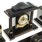 Настольный письменный набор с часами из природного камня обсидиана National Еmblem варинант исполнения - 4 | Loft Concept в Тюмени