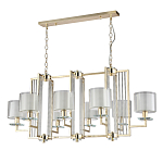 Люстра прямоугольной формы с 8-ю цилиндрическими плафонами из стекла Laurent варинант исполнения - 5 | Loft Concept в Тюмени