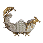 Чаша для фруктов из фарфора бронзовыми фигурками леопардов Eden Garden варинант исполнения - 3 | Loft Concept в Тюмени