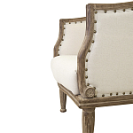 Кресло низкое с мягкой обивкой из льна на 4-х деревянных ножках Emile Armchair beige варинант исполнения - 4 | Loft Concept в Тюмени