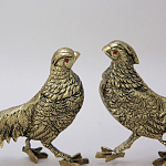 Статуэтка бронзовая пара Фазаны золотые Bronze Birds варинант исполнения - 3 | Loft Concept в Тюмени