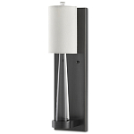 Бра на прозрачном штативе с тканевым абажуром в форме цилиндра Conciseness варинант исполнения - 3 | Loft Concept в Тюмени