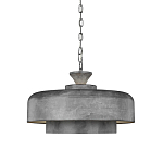 Подвесной светильник с массивным круглым стальным плафоном серого цвета в индустриальном стиле на цепи Feiss варинант исполнения - 1 | Loft Concept в Тюмени