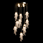 Люстра каскадная с 10-ю прозрачными плафонами Wave Line варинант исполнения - 3 | Loft Concept в Тюмени