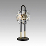 Настольная лампа черного цвета с круглым прозрачным стеклянным плафоном Virelia  варинант исполнения - 3 | Loft Concept в Тюмени