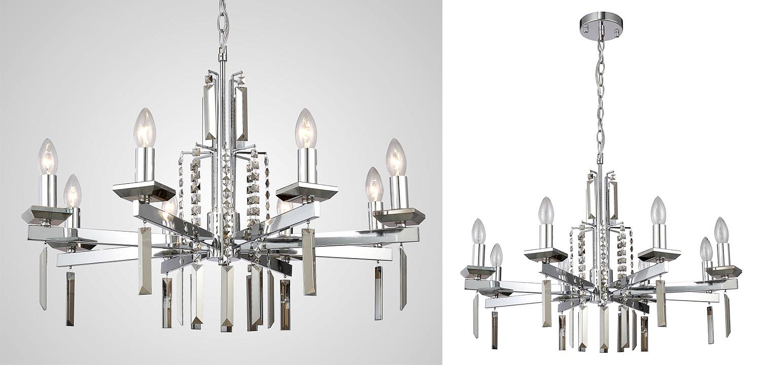 Люстра Vivien Crystal Chrome Chandelier 8 Люстра Vivien Crystal Chrome Chandelier 8 - Loft-Concept в Тюмени