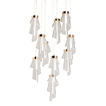 Люстра каскадная с 10-ю прозрачными плафонами Wave Line варинант исполнения - 1 | Loft Concept в Тюмени