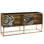 Дизайнерский комод с 4-мя дверцами в черно-золотых тонах Calista варинант исполнения - 2 | Loft Concept в Тюмени