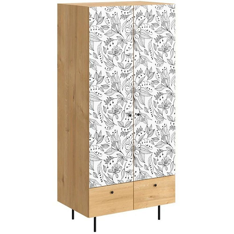 Шкаф с принтом Floral notes С принтом, робиния брэнсон Черный Белый Шкаф с принтом Floral notes С принтом, робиния брэнсон Черный Белый в Тюмени | Loft Concept