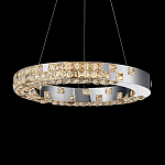 Люстра серебряная в форме кольца с мозаичным хрустальным оформлением Sparks of Crystal варинант исполнения - 2 | Loft Concept в Тюмени