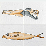 Плитка с узором Рыба Русалка варинант исполнения - 1 | Loft Concept в Тюмени