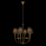 Люстра на металлическом основании бронзового цвета с 6-ю черными конусовидными абажурами Dignity варинант исполнения - 3 | Loft Concept в Тюмени