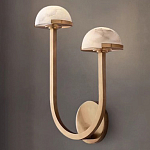 Бра с 2-мя мраморными плафонами на латунном корпусе Light Warm Light варинант исполнения - 4 | Loft Concept в Тюмени