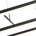 Подвесной светильник светодиодный с 2-мя черными прямоугольными плафонами из алюминия и акрила с пультом для регулировки света Smeragde Light Black варинант исполнения - 2 | Loft Concept в Тюмени