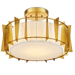 Потолочный светильник круглый с каркасом в форме треугольников и тканевым абажуром Brutal Light варинант исполнения - 3 | Loft Concept в Тюмени