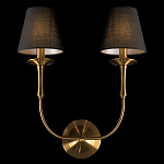 Бра с металлическим основанием бронзового цвета и 2-мя черными конусовидными абажурами Dignity варинант исполнения - 4 | Loft Concept в Тюмени