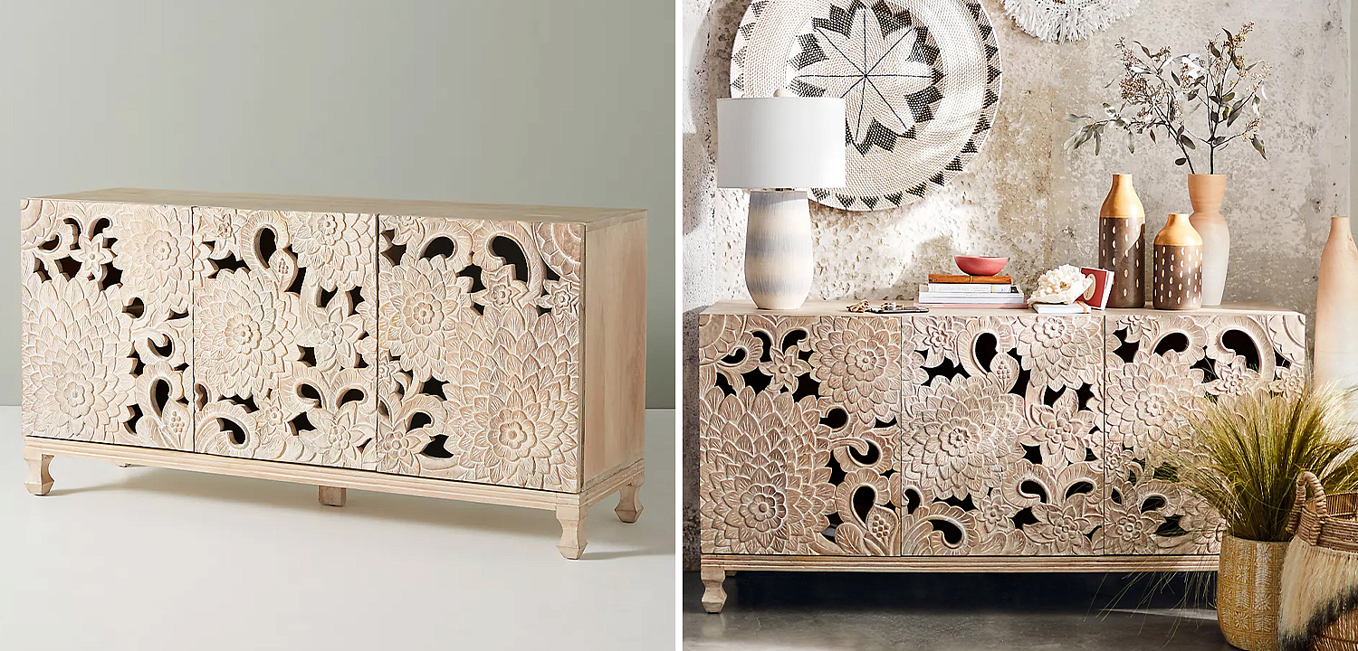 Буфет Handcarved Lotus Media Console Буфет Handcarved Lotus Media Console - Loft-Concept в Тюмени