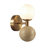 Бра с шарообразным матовым плафоном и шаром из камня на металлическом основании Orb Essence варинант исполнения - 1 | Loft Concept в Тюмени